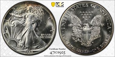 1988 $1 Silver Eagle MS69