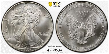 1995 $1 Silver Eagle MS67