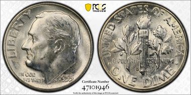 1955-S 10C MS65