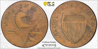 1786 NJ 1/2P Leaning Head, Maris 15-L F12BN