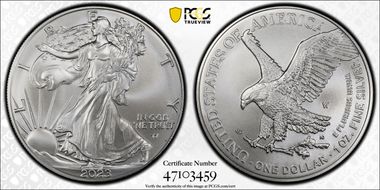 2023-W $1 Burnished Silver Eagle SP70
