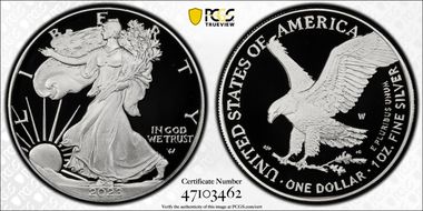 2023-W  $1 Silver Eagle First Strike PR70DCAM
