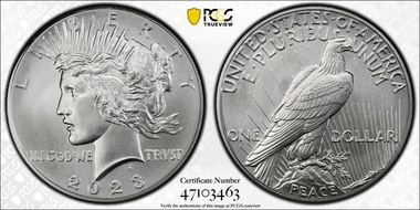2023 $1 Peace Dollar MS70