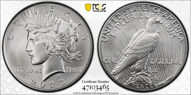 2023 $1 Peace Dollar MS70