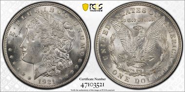 1921 $1 Morgan MS62