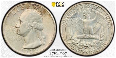 1932-D 25C AU58