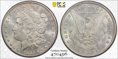 1880-CC $1 8/High 7 MS63