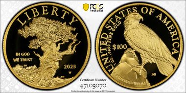 2023-W $100 American Liberty High Relief .9999 Fine First Strike PR70DCAM