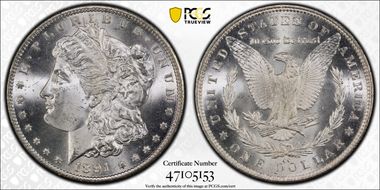 1891-CC $1 MS65+