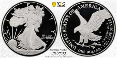 2023-W  $1 Silver Eagle First Strike PR70DCAM