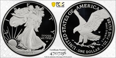 2023-W  $1 Silver Eagle First Strike PR70DCAM