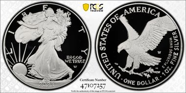 2023-W  $1 Silver Eagle First Strike PR70DCAM