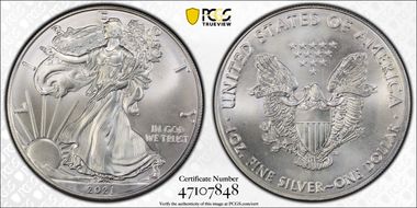 2021 $1 Silver Eagle - Type 1 MS67