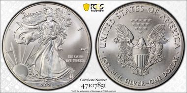 2021 $1 Silver Eagle - Type 1 MS68