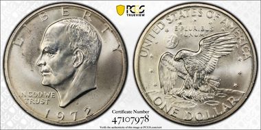 1972-S $1 Silver MS65