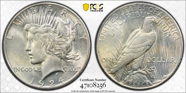 1924-S $1 MS62