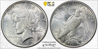 1928-S $1 AU58