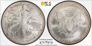 2006-W $1 Burnished Silver Eagle SP69