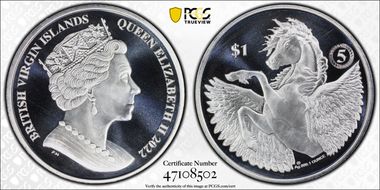 2022-PM $1 Pegasus 5th Ann. Ag MS69