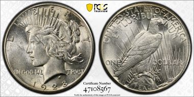1928 $1 AU58