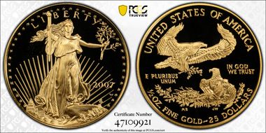 2007-W $25 Gold Eagle PR69DCAM