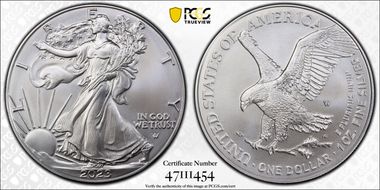 2023-W $1 Burnished Silver Eagle SP70