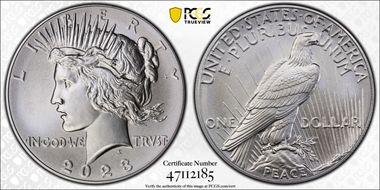 2023 $1 Peace Dollar First Strike MS70