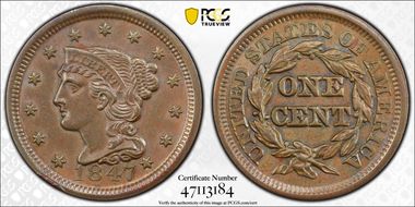 1847 1C AU58BN