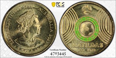2023 $2 Matildas - Light Green Colorized MS65