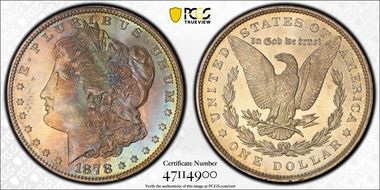 1878 7TF $1 Reverse of 1879 MS65