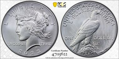 2023 $1 Peace Dollar MS70