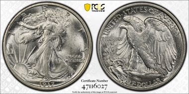 1917-D 50C Obverse MS64