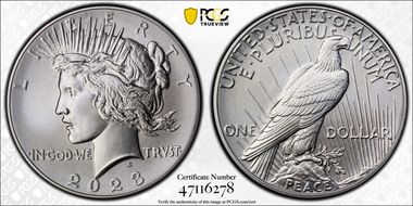 2023 $1 Peace Dollar First Strike MS70