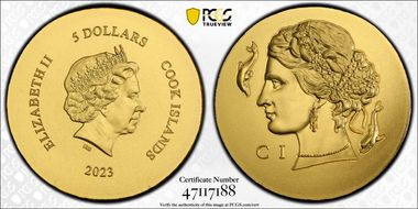 2023 $5 Arethusa Au Silk Finish SP70