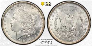 1891-O $1 MS62