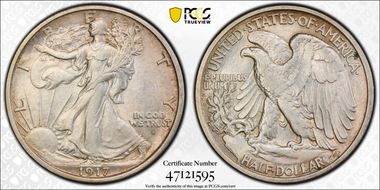 1917-D 50C Obverse AU58