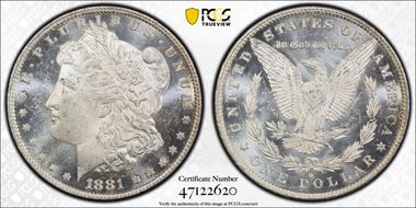 1881-O $1 MS62DMPL