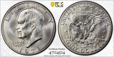 1973-S $1 Silver MS67