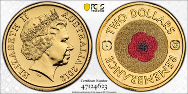 2012-C $2 Remembrance Day Colorized MS69