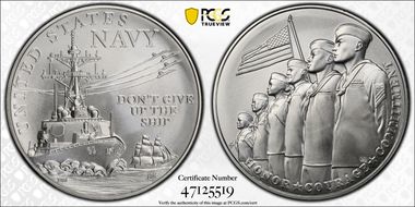 (2023-P) Medal U.S. Navy Matte 1oz Ag First Strike MS70