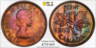 1953 1C Strap MS64RB