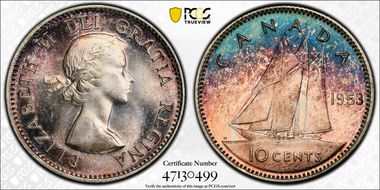1953 10C No Strap MS66
