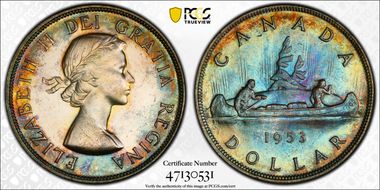 1953 S$1 No Strap, SWL MS63