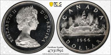 1966 S$1 Large Beads Ag PL66DCAM