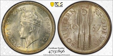 1937 3D KM-9 Ag MS64