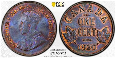 1920 1C Small Cent MS64BN
