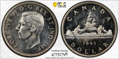 1945/5 S$1 Doubled HP MS63