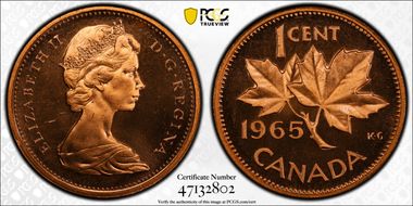 1965 1C Type 2, Sm Beads, Bl 5 PL67RD