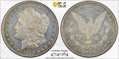 1878 8TF $1 VAM 15 Doubled Liberty AU58