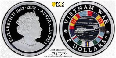 2023-C $2 Vietnam War Colorized  Ag PR69DCAM